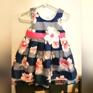 NWOT JONA MICHELLE TODDLER FLORAL STRIPED DRESS